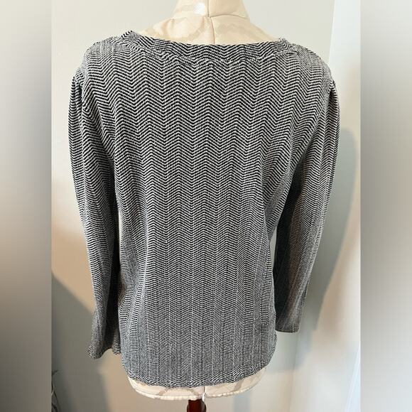 Liz Claiborne Long Sleeve Black & White Sweater Medium - Picture 4 of 5